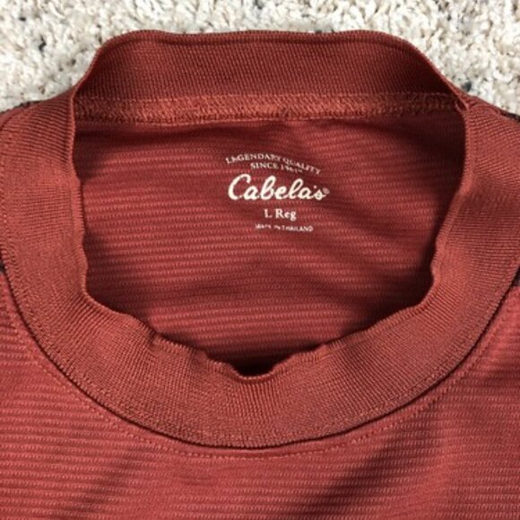 Cabelaâs Mens Orange Short Sleeve T Tee Shirt Size L Large Reg Activewear - Picture 4 of 10